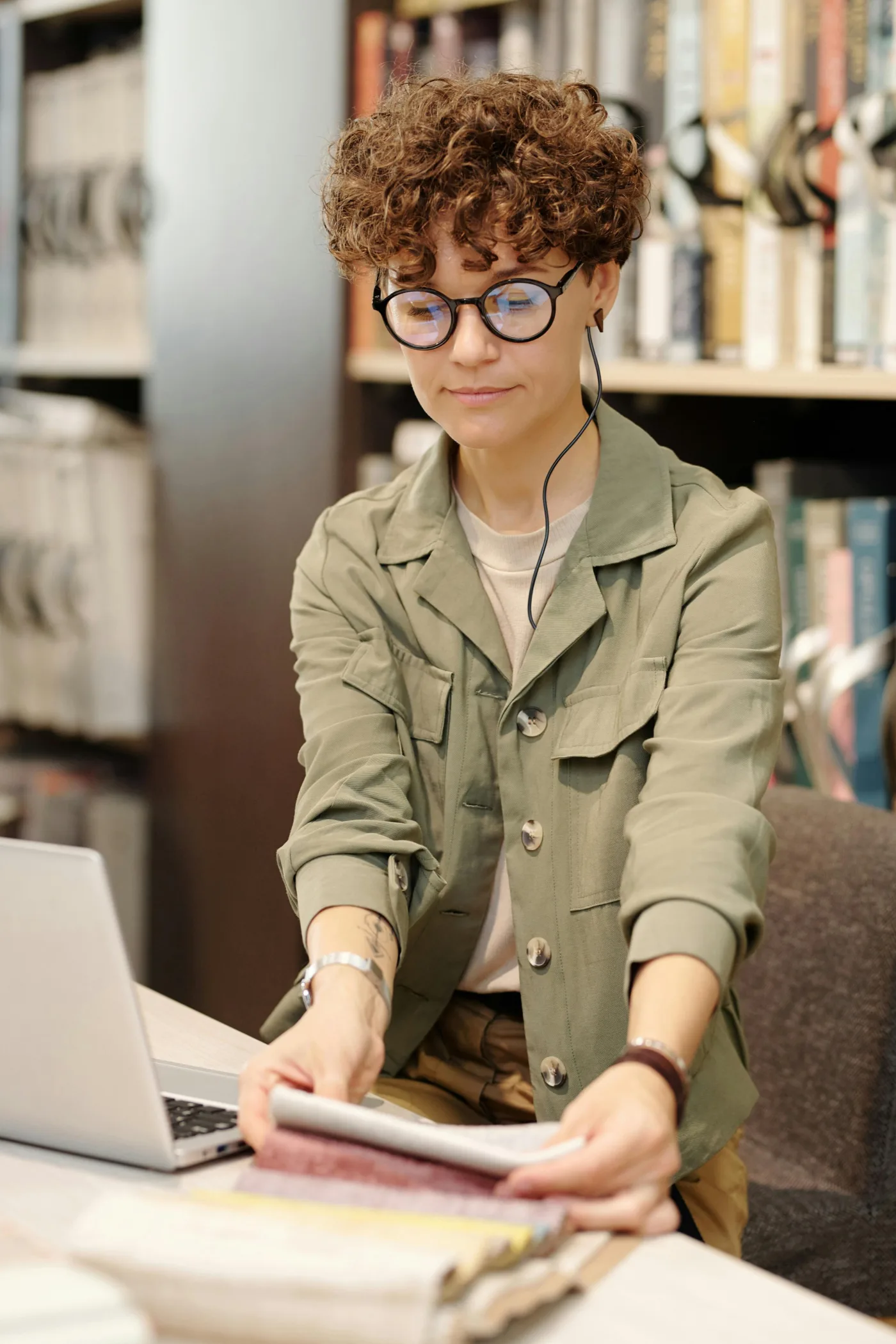 Researcher working with a laptop
